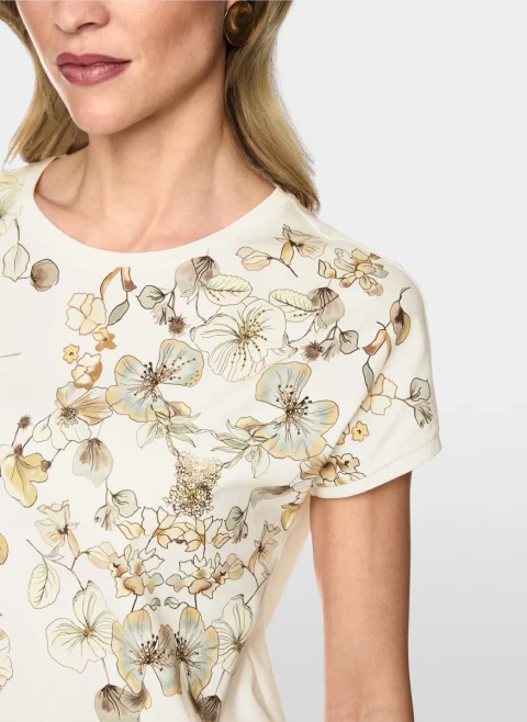 Тишърт с флорален принт Marc Cain Collections — снимка 4
