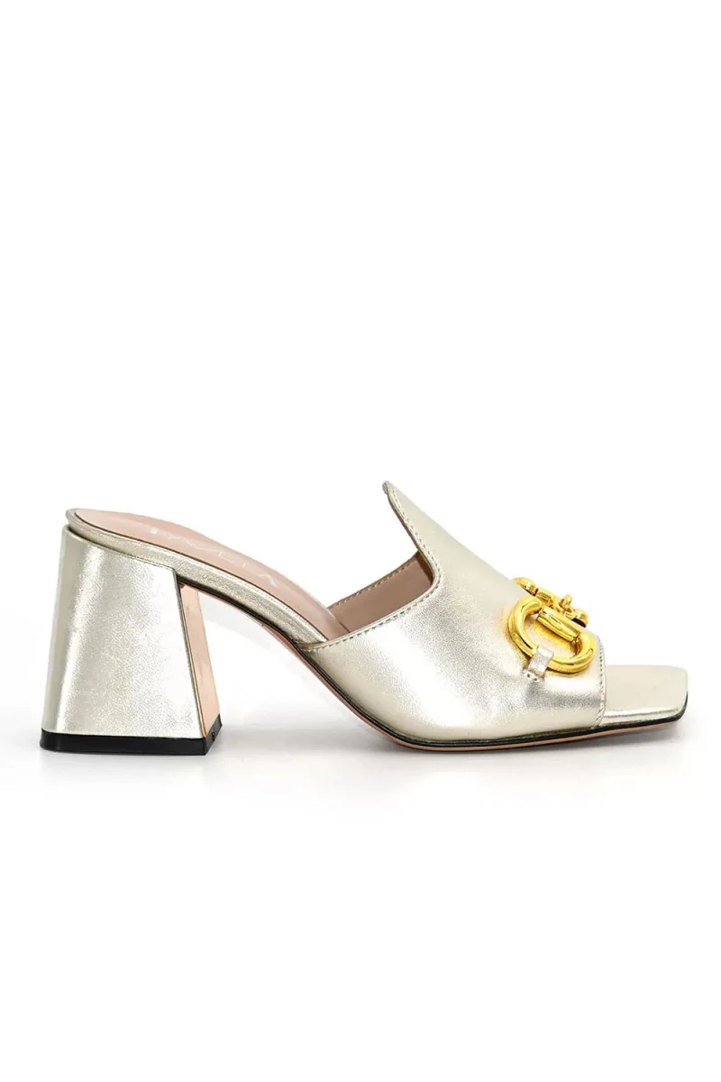 Mules Nyssa Heels 0116001241 bs silver