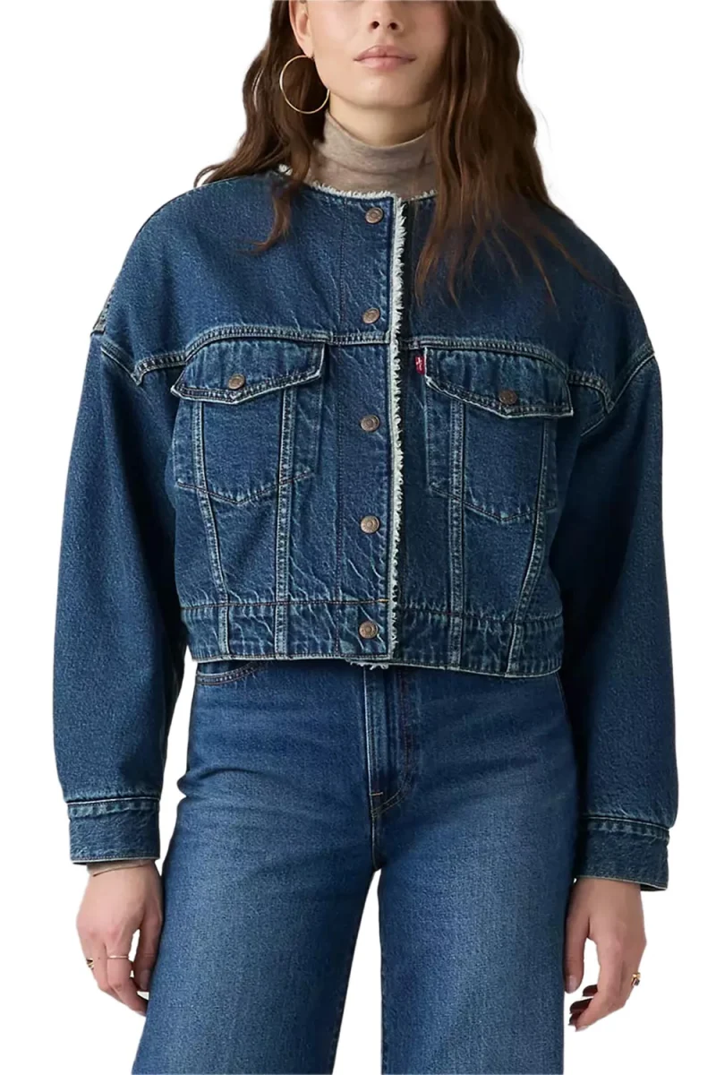 Яке Collarless Crop Sherpa Trucker 0088Z0000 rogue rumor