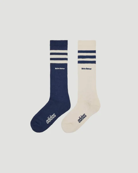 3-Stripes Socks in White and Navy