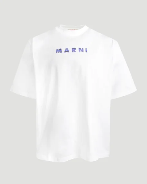 White Cotton T-Shirt with Label