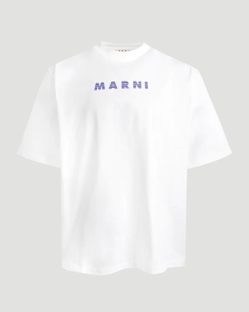 White Cotton T-Shirt with Label