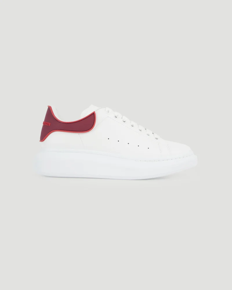 Oversized Sneakers in White and Red