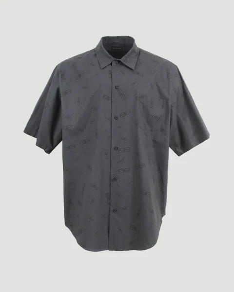 Short-Sleeve Shirt in Dark Grey