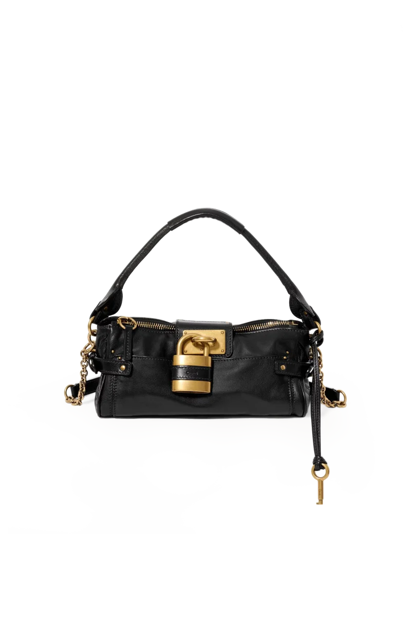 Small Paddington Bag with Strap in Grained Leather