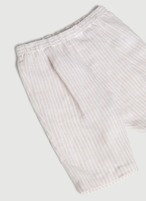 Раиран панталон от лен Brunello Cucinelli Kids 24-36M — снимка 2