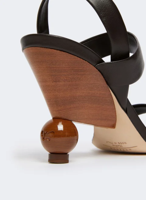 Кожени сандали на ток със 'sphere' детайл Weekend Max Mara Wkaaffetto — снимка 5