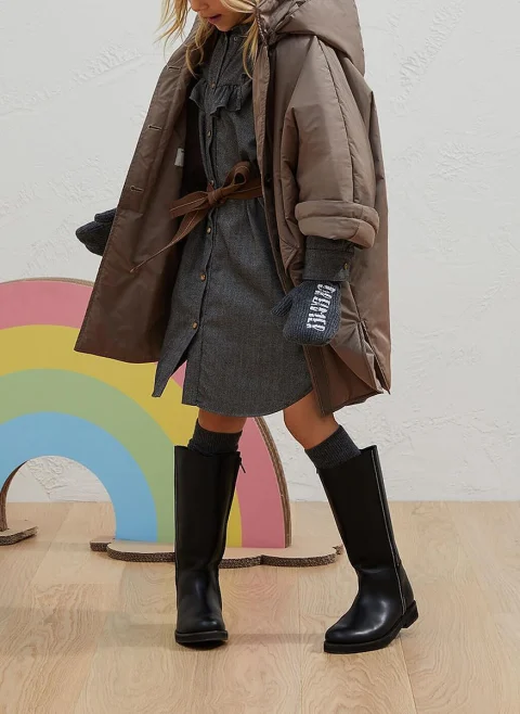 Рокля `Fishbone` Brunello Cucinelli Kids — снимка 3