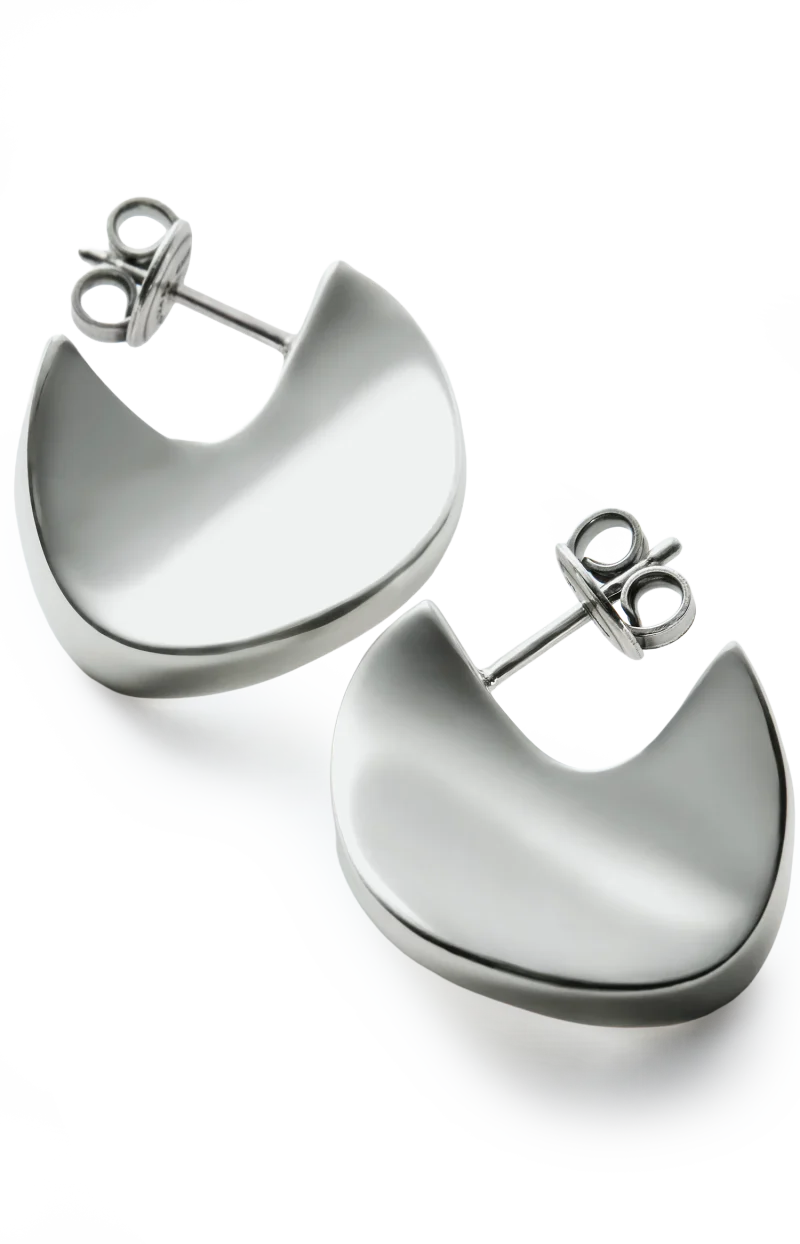 Small Disc Earrings in Silver — снимка 3