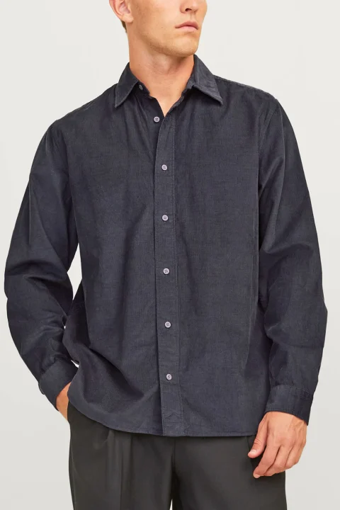 Риза Jprccregent Corduroy L/S 12260725 19-0205 TCX black oyster — снимка 2