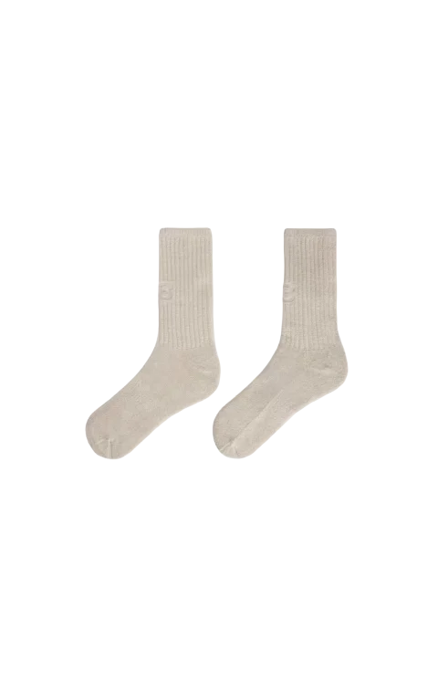 Terry Crew Socks in Beige