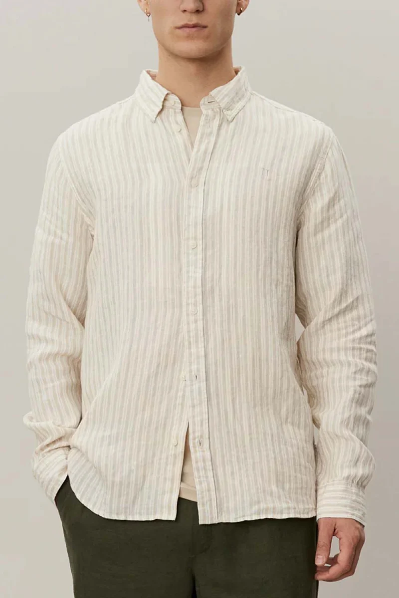 Риза Kristian Linen B.D. Shirt LDM410150 817218-light desert sand/light ivory — снимка 2