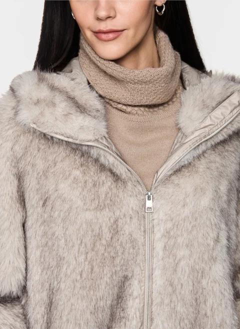 Палто с капитониран мотив 'Faux fur' Marc Cain Additions — снимка 4