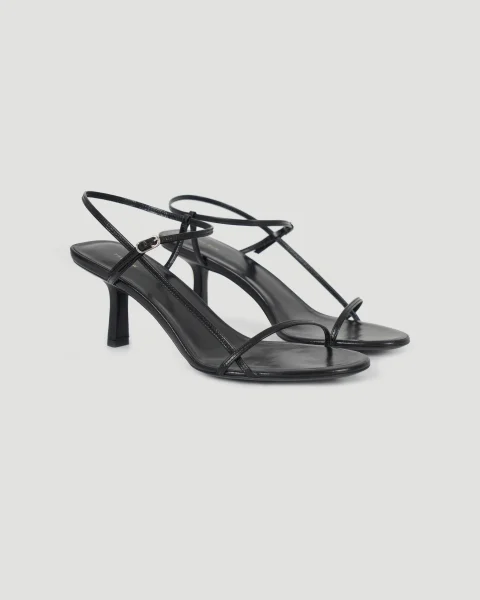 Black Bare Heeled Sandals — снимка 3