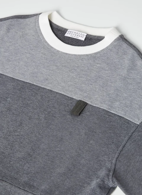 Суитшърт с монили Brunello Cucinelli Kids 4 — снимка 3