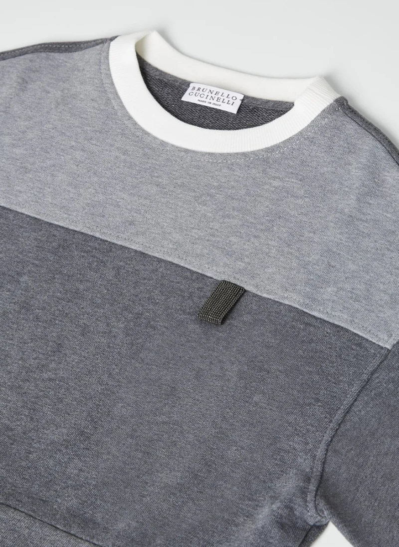 Суитшърт с монили Brunello Cucinelli Kids 4 — снимка 3