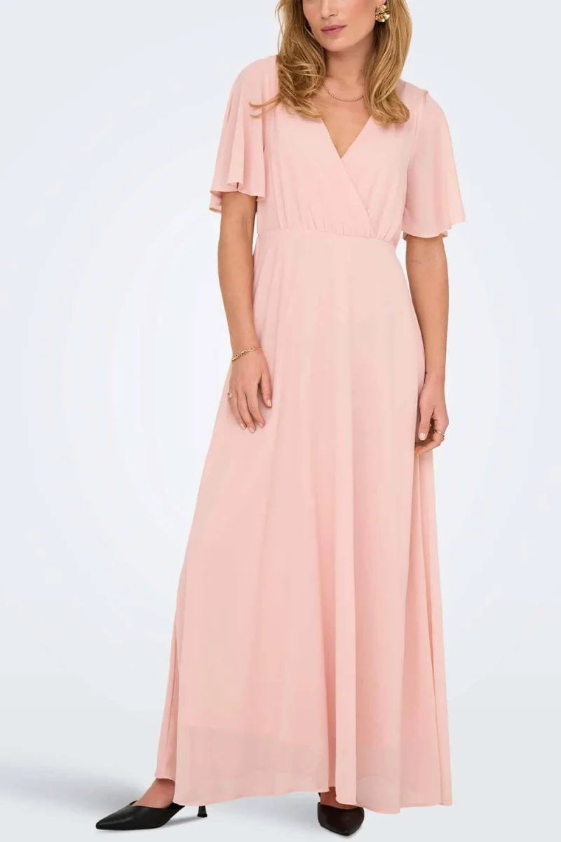 Рокля Onlstar Life S/S Mia Maxi Wvn 15347968 14-1506 TCX rose smoke — снимка 2