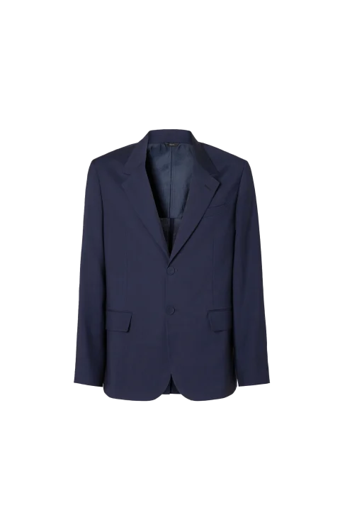 Dark Blue Wool Canvas Blazer — снимка 2
