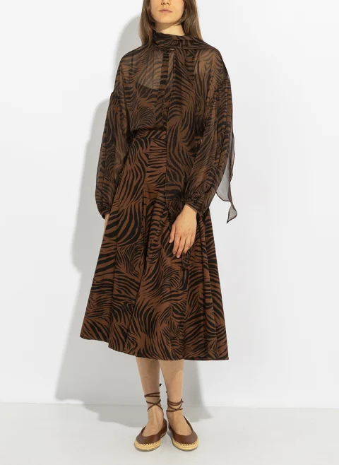 Блуза от копринен шифон с панделка Max Mara Studio Mstballata — снимка 8