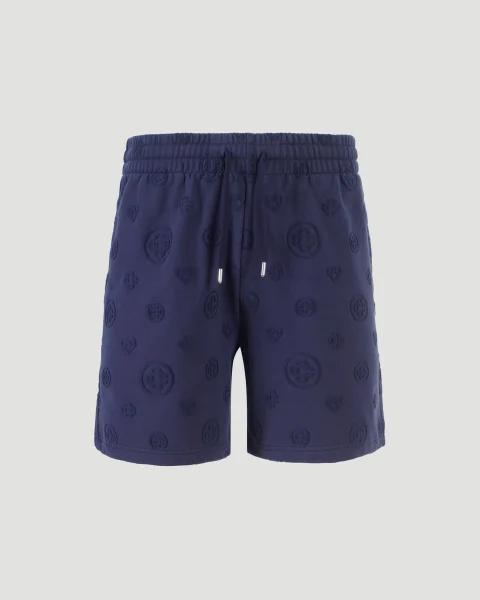 Applique Monogram Sweatshorts in Navy