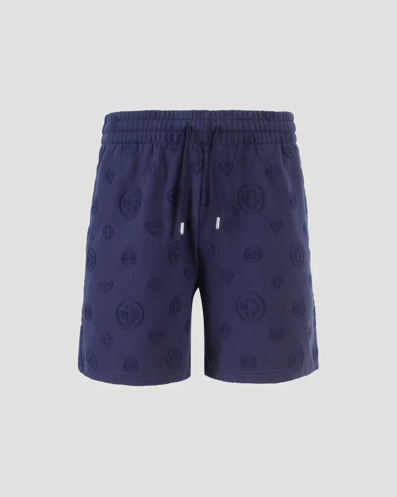 Applique Monogram Sweatshorts in Navy