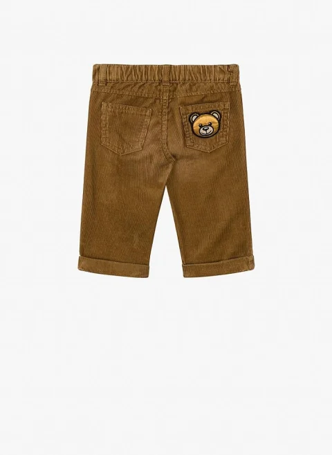 Панталон от рипсено кадифе Moschino Kids — снимка 2