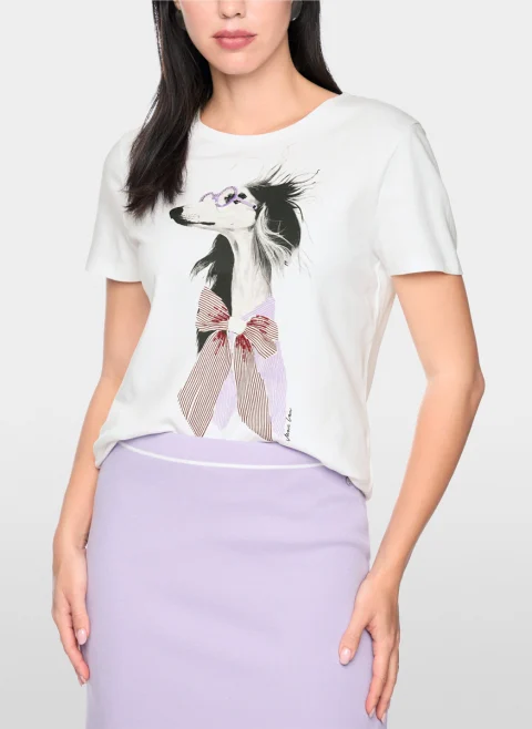 Тишърт с мъниста 'Dog' Marc Cain Collections — снимка 4