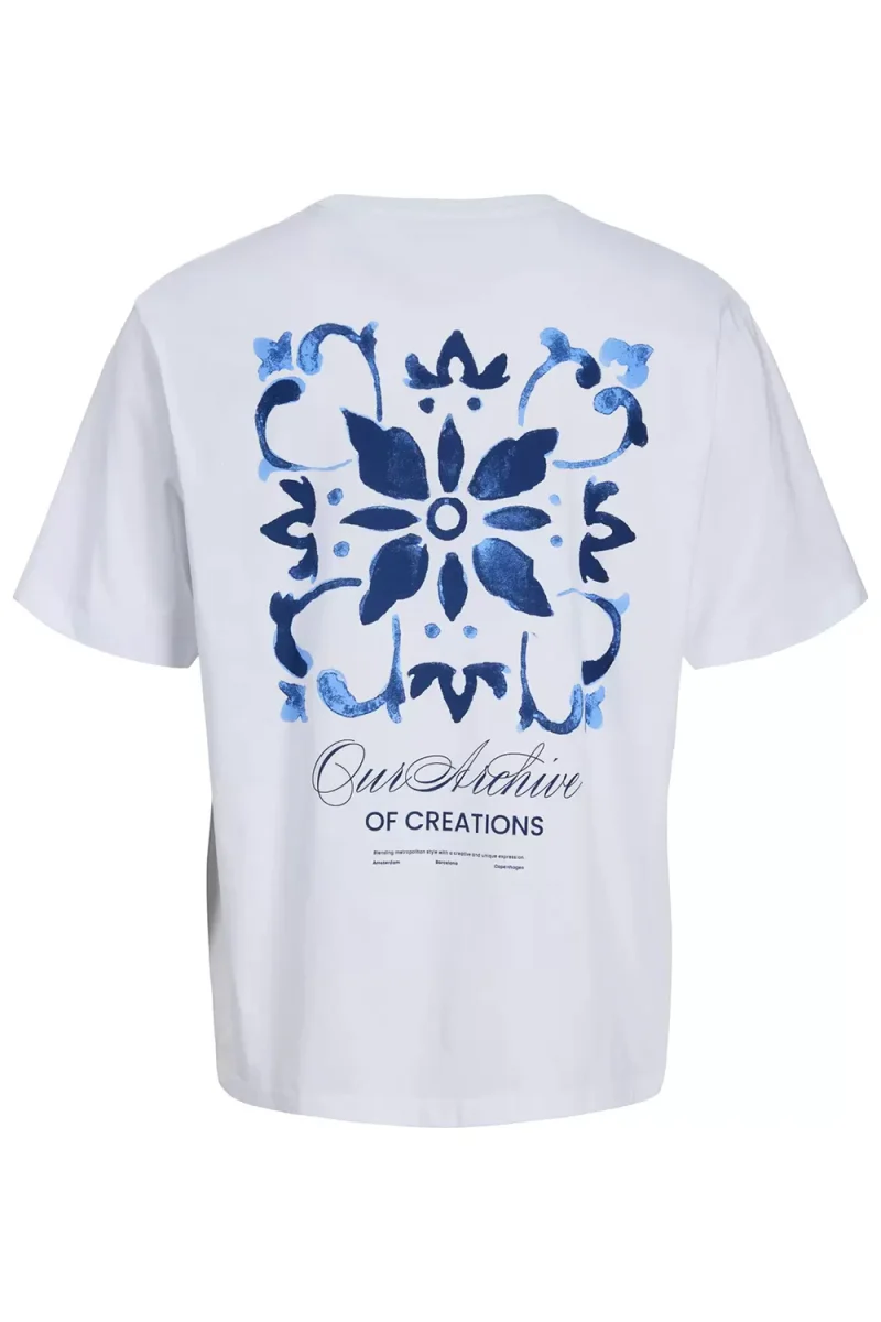 T-Shirt Jjart Print Ss Crew Neck 12288095 11-0601 TCX bright white — снимка 2