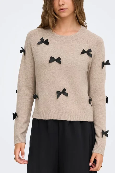 Плетено Onlnoelle Bow 15342560 14-1118 TCX beige — снимка 2