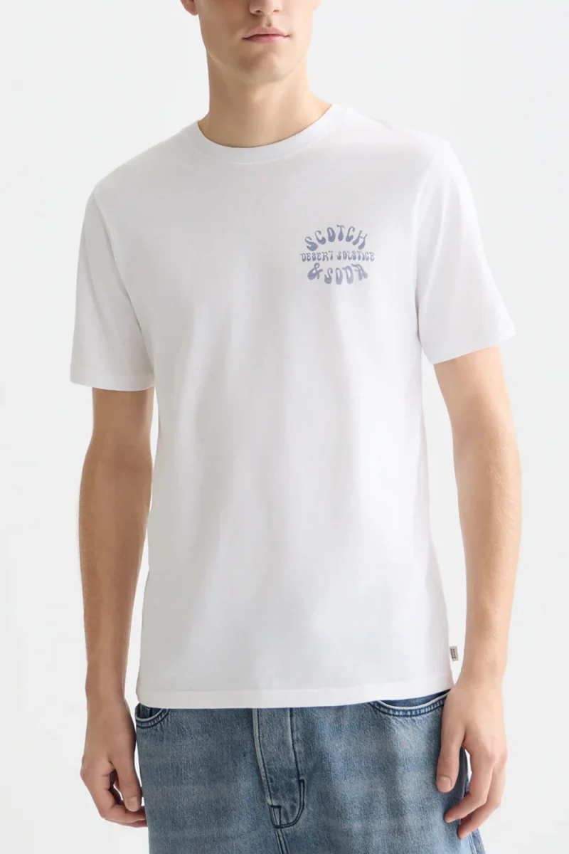 T-Shirt Left Chest Artwork Regular Fit 183121 101 bright white — снимка 2