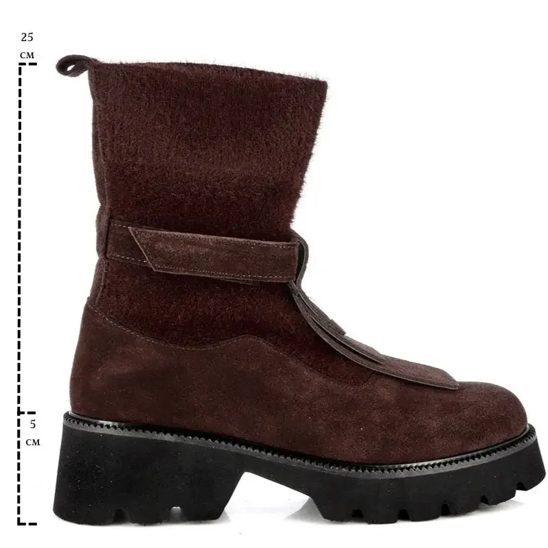Дамски Равни Боти CARLO FABIANI – 277-24207 BROWN SUEDE — снимка 6