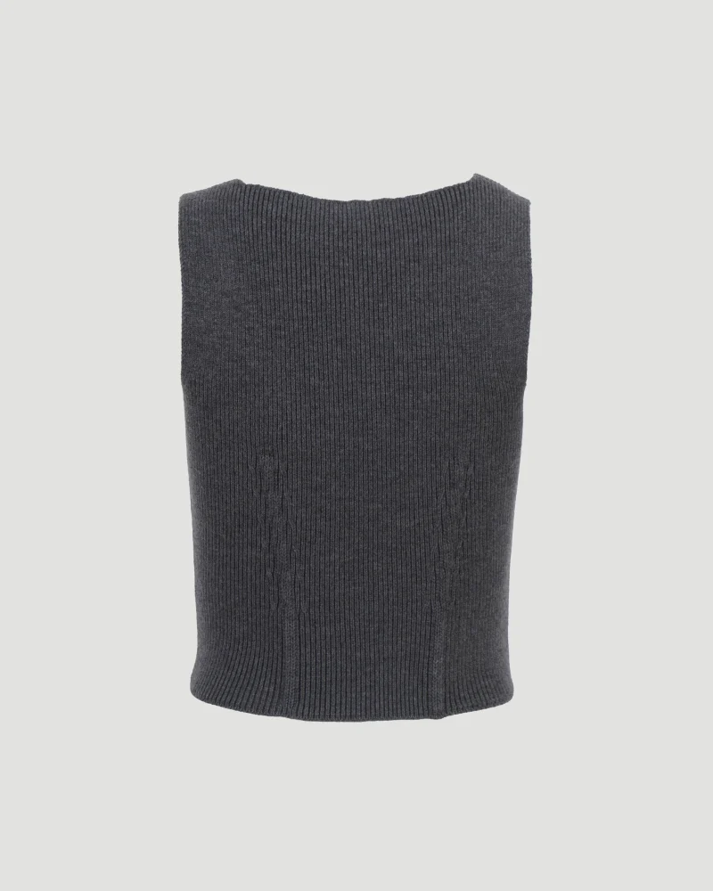 Corset Top in Rib Wool Blend — снимка 3