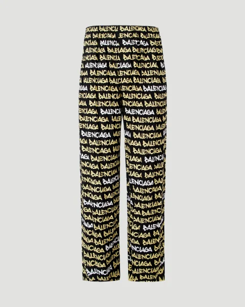 Viscose Pyjama Pants with Logo