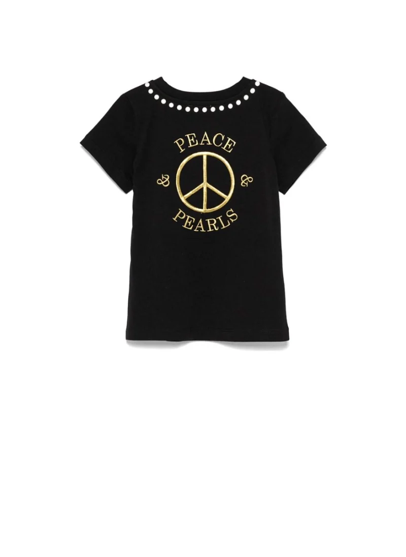 Тишърт с тематична бродерия Moschino Kids — снимка 3
