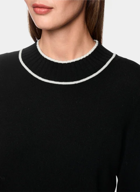Пуловер от фина вълна с контрастни детайли Marc Cain Sports — снимка 5