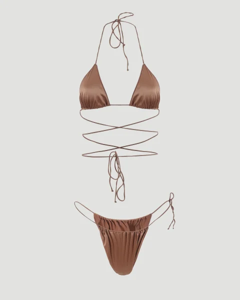 Satin Microkini in Gold