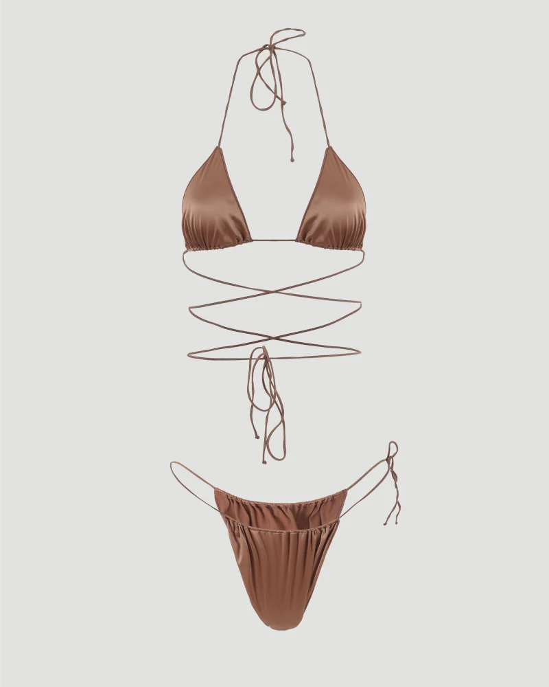 Satin Microkini in Gold