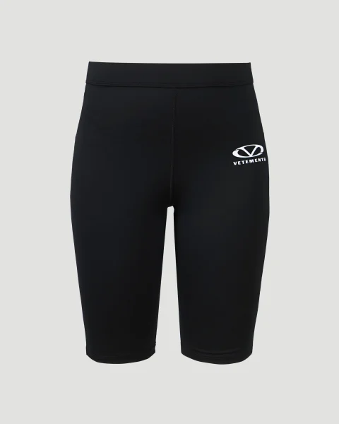 Black Cycling Shorts with Logo