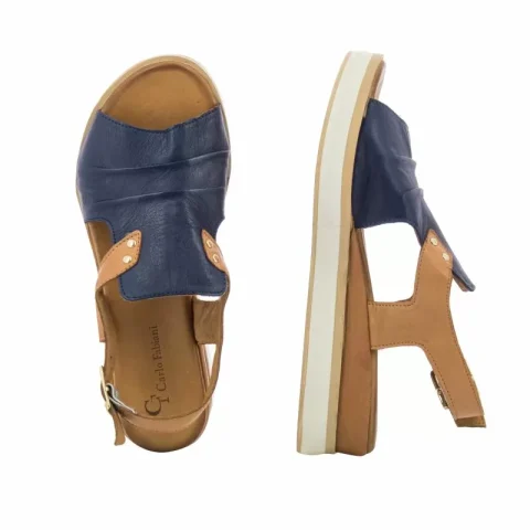 Дамски Сандали На Платформа CARLO FABIANI – 133.1087 NAVY/COCONUT 07 — снимка 5