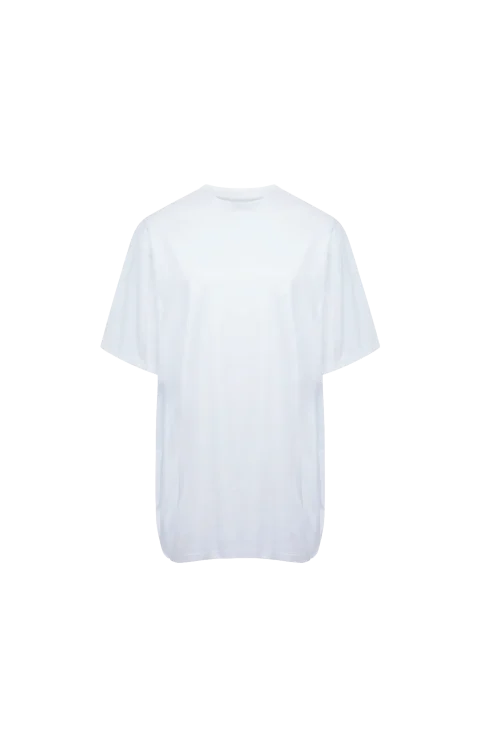 Cotton T-Shirt with Cap Sleeve in White