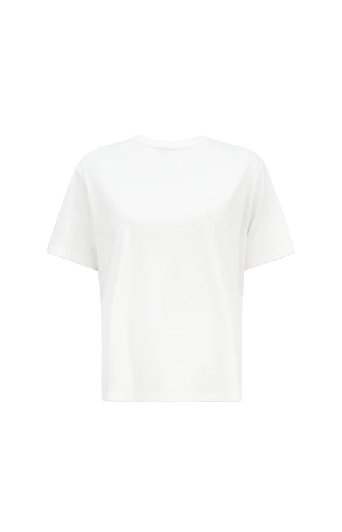 White T-Shirt with Pleats on the Back