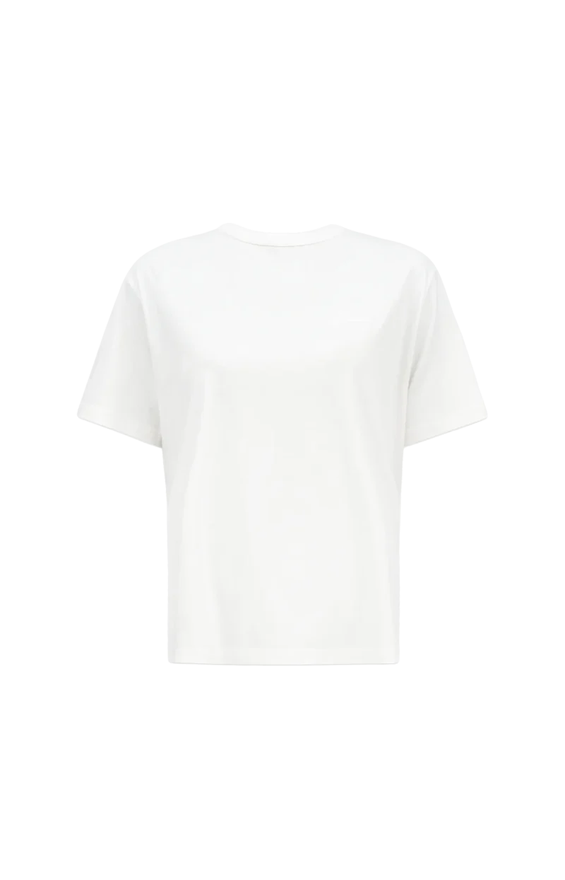 White T-Shirt with Pleats on the Back