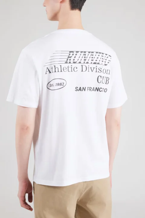 T-Shirt Jjcalm Back Print Ss Crew Neck 12297701 11-0601 TCX bright white/running — снимка 2