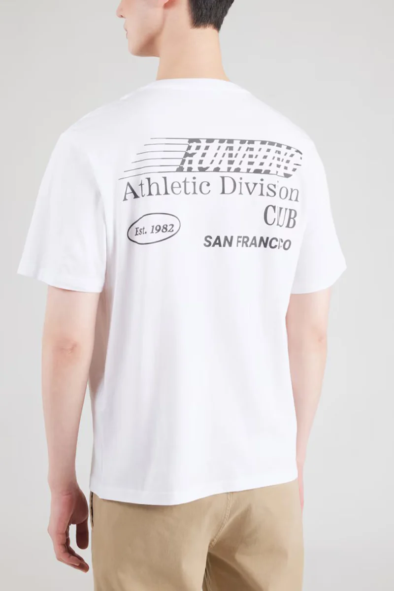 T-Shirt Jjcalm Back Print Ss Crew Neck 12297701 11-0601 TCX bright white/running — снимка 2