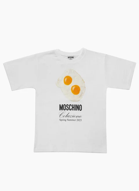 Тишърт с принт 'Egg' Moschino Kids