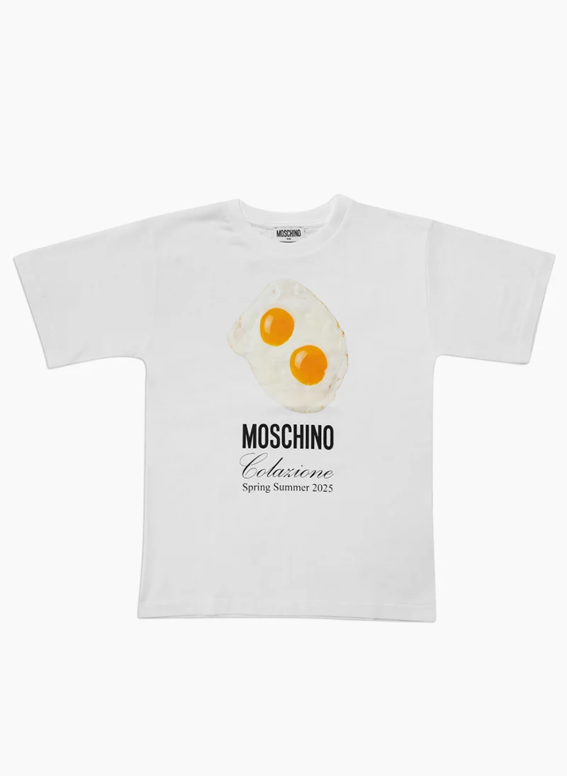 Тишърт с принт 'Egg' Moschino Kids
