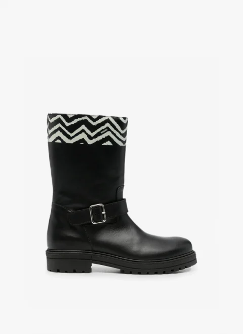 Кожени ботуши със 'zig-zag' мотив Missoni Kids