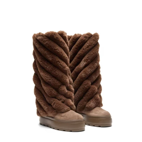 Дамски кафяви ботуши Double Face Eureka Casadei — снимка 6