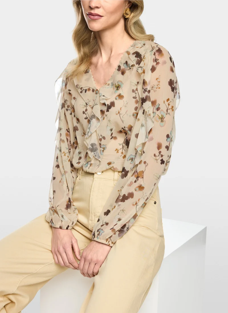 Ефирна блуза с флорален принт Marc Cain Collections
