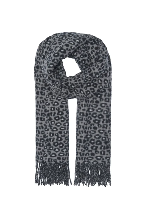 Шал Onljosephine Animal Print 15376280 BS000088 dark grey melange